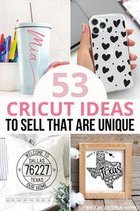 Are you looking for unique Cricut ideas to sell? Here's a list of 53 unique and most popular Cricut projects to sell for you to make with your Cricut for extra money. #cricutprojectstosell #cricutideastosell #cricutideastosellprojects