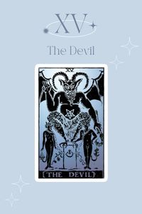 The Devil card represents desire, temptation, and manipulation. It typically symbolizes being seduced by the material world and physical pleasures, in the upright position.