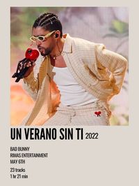 minimal aesthetic polaroid album poster for un verano sin ti by bad bunny