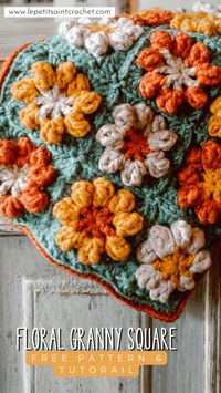 Fall Floral Crochet Granny Square | FREE Pattern & Video Tutorial - Elise Rose Crochet