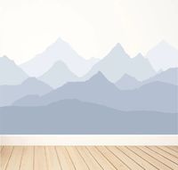 Mountain Wall Mural / Removable and Reusable Wall Decals / Boho Mountain Wall Decal / Nursery Wall Art Decor - Etsy