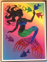 Sequin Art mermaid silhouette with beads