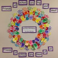 Preschool handprint Friendship Wreath