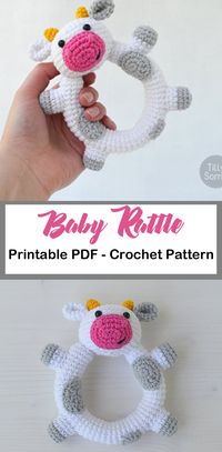 Make a cute baby rattle. baby rattle crochet patterns -  crochet pattern pdf - amorecraftylife.com baby #crochet #crochetpattern