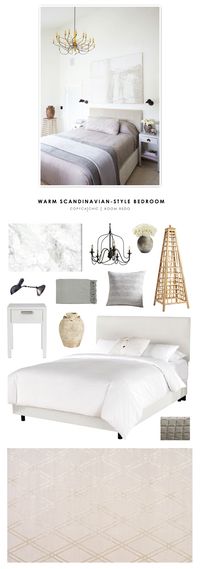 A warm Scandinavian contemporary bedroom featured in Lonny Magazine and recreated for less by @copycatchic | Room Redo looks for less budget home decor by @audreycdyer