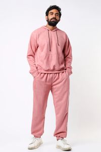 Buy Emblaze - Men Pink Suede Hoodie And Jogger Set Online | Aza Fashions