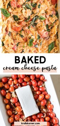 If you're looking for an easy weeknight pasta dish, you have to check out this fuss free and flavorful Cream Cheese Pasta Bake!