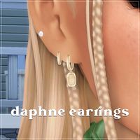 The Daphne earrings are a gorgeous set of stacked earrings with two hoops and a simple stud. It looks so cute on my sims, and is one of my new favourite cc earrings. #TheSims4