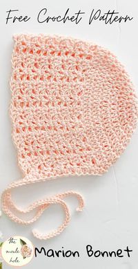 Free Crochet Baby Bonnet- Beginner Friendly Pattern | The Moule Hole | Baby bonnet crochet pattern, Crochet baby hat patterns, Crochet baby hats free pattern