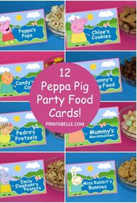 Peppa Pig party food cards 2