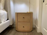 2 Drawer Nightstand Brown - Threshold™ Designed With Studio Mcgee: Oval Bedside Table, Wood Frame, Mdf Surface : Target