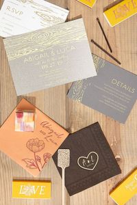 Cute color combo! Click here for the NEW wood grain wedding invitations!