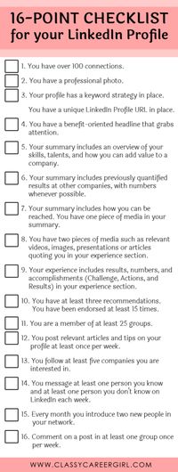 16-Point Checklist for your LinkedIn Profile