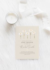 Daisy Shower Invitation Editable Template baby shower | Etsy