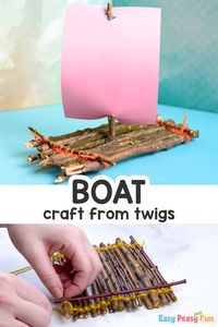 Twig Boat Craft - Easy Peasy and Fun