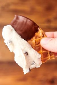 This Cannoli Dip tastes just like the filling you'd find in a classic cannoli! Serve with chocolate dipped waffle cone pieces.