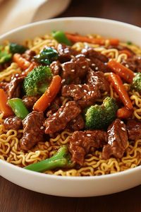 Mongolian Beef Stir-Fry with Ramen Recipe