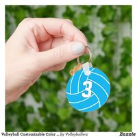 Volleyball Customizable Color and Jersey Number Keychain