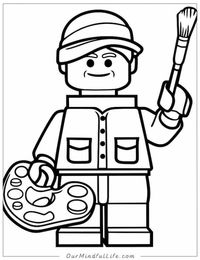 Lego artist coloring page