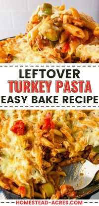 Ever wonder how to make a leftover turkey dinner exciting? This turkey pasta bake is perfect! Turn your leftovers with this easy turkey casserole recipe. Easy main course recipes don't get better than this! Dive into this creamy, savory leftover turkey pasta casserole. It's the perfect option for holiday leftover recipes and excellent for quick leftover turkey dinner ideas. Follow the easy steps in this leftover turkey recipe and make dinner easy tonight.