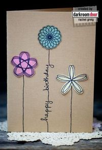 Happy Birthday flower card kraft