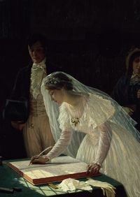 Signing the Register by Edmund Blair Leighton