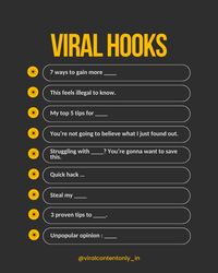 Go viral using these Hooks to boost your instagram growth.