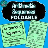 FOLDABLES - Algebra - Arithmetic & Geometric Sequences by Algebra is My Domain