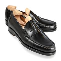 Carmina's Moc Toe Penny Loafers in black calf on the Xim last.