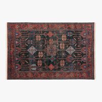 Eros Hand-Knotted Red and Blue Wool Area Rug 5'x8' + Reviews | CB2