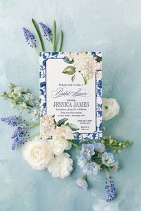 Classic Chinoiserie Bridal Shower Invitations Blue and White - Etsy