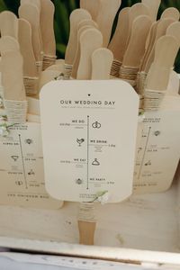 48PCS Wedding Program Fans- Rustic Minimalist Outdoor Wedding - DIY Wedding Program Fan