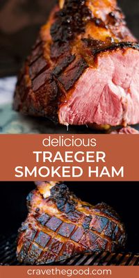 Looking for an awesome double smoked ham recipe for your Traeger, pellet grill or electric smoker? I've got you covered! Learn how to cook a smoked ham in your smoker for twice smoked goodness. Includes a quick and easy glaze. This ham is perfect for Thanksgiving or Christmas! | cravethegood.com