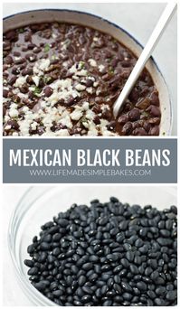 Delicious and easy restaurant style black beans. These beans are loaded with flavor and are perfect alongside ANY Mexican entree! #restaurantstyleblackbeans #blackbeans #mexicanblackbeans #homemadeblackbeans