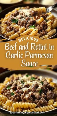 This Beef and Rotini in Garlic Parmesan Sauce is a creamy, savory dish that's full of flavor! Ground beef, rotini pasta, and a rich garlic Parmesan sauce come together for a hearty meal.