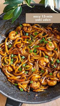 Yaki Udon is a simple one-pan meal loaded with vegetables, mushrooms, and your choice of protein coated in an incredibly flavorful sauce that will have you craving for more. This recipe calls for simple ingredients to make the best udon noodle stir fry in just 15 minutes!