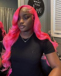 Hairriloves™ on Instagram: "She looks so perfect 🩷🩷BARBIE DANGEROUS🩷 @nyani._ @hairbyprincexss   #pinkhair #pinkwig #sidepart #bigcurls #atlhair #atlhairstylist #chicagohairstylist #newyorkhairstylist #newyorkhair #pink #wigmaker #brownskingirls #brownskin #darkskin #darkskingirls"