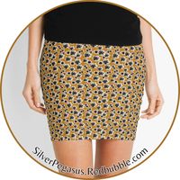 Shop for Mini Floral - Mustard Black Mini Skirt by © SilverPegasus / Add some retro floral style to your outfit with this cute mini skirt, featuring a delicate small floral pattern with mini flowers in black and white, on a saffron yellow background. This skirt's stretchy fabric and fitted, comfortable cut make it a go-to for sunny days and balmy nights. Crafted for comfort and style, it pairs beautifully with a simple tee or a dressy blouse, making it a versatile staple for any fashion-forward wardrobe. Whether you’re off to a picnic, a walk in the city, a Sunday brunch, or a party, this mini skirt will make your outfit look fabulous. This versatile skirt is perfect for creating retro-inspired, Boho style or classic looks. Order yours today and add some floral style to your spring outfit!