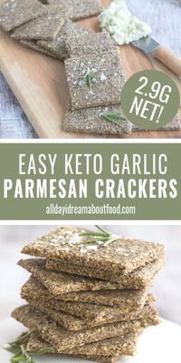 My favorite keto crackers get a brand new update! These nut-free rosemary parmesan crackers are a delicious low carb snack and hold up to any cheeses or spreads.