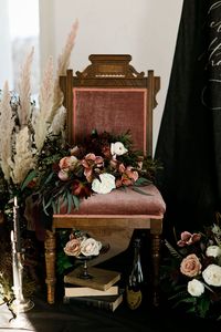 The telling of a haunting love story, brought to life by a team of wedding professionals in this inspiration styled shoot. wedding design // haunting love story // halloween love // masked couple // floral masks // bridal ballad // love story // edgar allen poe #hauntinglovestory #thebridalballad #weddinginspiration #lovepoem #thebridalballad #edgarallenpoe #bridalportraitsetting