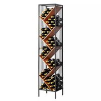 PRICES MAY VARY. Wine Enthusiast Anjou Modular Metal & Pine Wood 78-Bottle Wine Rack - Modern Minimalist Standing Organizer & Storage Display, Design for Solo & Multi-Unit Exhibit This distinctive wine storage system is a smart modular design whether used singly, to transform a small space, or in multiples to create an architectural statement. Quick to assemble, it’s created from modern minimalist elements: contemporary angles, classic iron and pine, and a collection of up to 78 of your favorite bottles in each rack.