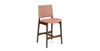 Nosh Rosehip Orange Fabric & Solid Wood Counter Stool | Article