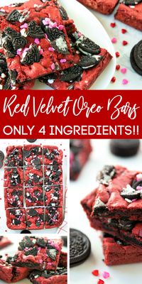 Valentine Oreo Cake Bars are a simple and delicious Valentine's day dessert. 4 ingredients is all you need for this simple cake mix recipe. #passion4savings #redvelvet #cakebars #oreo #bars #cakemixrecipe #dessert #simple #festive #valentinesday