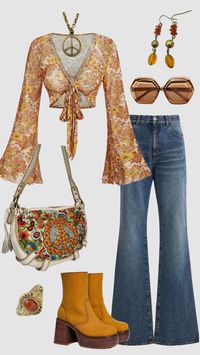 70s hippie outfit #outfitinspo #vintage #70s #70saesthetic #70sfashion #60s