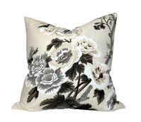 Pyne Hollyhock Floral Pillow Cover in Charcoal, Designer Pillow Covers, F Schumacher Textiles - Etsy