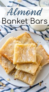 These melt in your mouth almond bars are a great shortcut to the traditional Dutch banket! They are a wonderful everyday dessert or perfect for holiday Thanksgiving or Christmas celebrations!