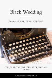 Our next guide shares ideas for using black in your wedding design. ~ black colour palette // black colour guide // using black in your wedding colours // wedding design // wedding decor // wedding colours ~ #blackweddingdecor #blackweddingdesign #colourguidesforweddingdesign #underwoodtypewriter