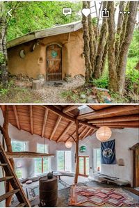 Sustainable living earthship natural materials hippy lifestyle boho decor Mediterranean forest