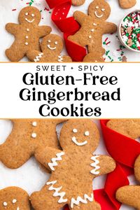 Sugar, spice, and everything nice. That's what these gluten-free gingerbread cookies are made of! Full of all the classic flavors you'd expect, these gingerbread cut-out cookies are perfect for cookie exchanges, holiday parties, or sweet gifts for teachers or coworkers.