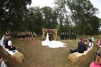 using hay bales for seating at a wedding | Hay Bale Wedding Chairs